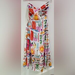 Hunter & Brown Colorful Strapless Women’s Midi Dress